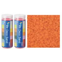 Glorex Hobby zandkorrels/kleine kiezelsteentjes - 2x - oranje - 480 gram - vulmateriaal