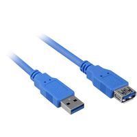 Sharkoon USB 3.0 M>F USB-kabel 1 m Blauw - thumbnail