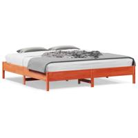 Bedframe zonder matras massief grenenhout wasbruin 200x200 cm
