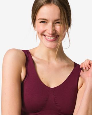 HEMA Niet voorgevormde top zonder beugel naadloos bordeauxrood (bordeauxrood)