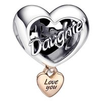 Pandora 782327C00 Hangbedel Love You Daughter Heart zilver - thumbnail