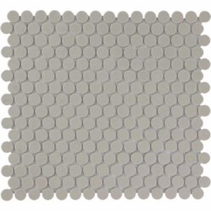 The Mosaic Factory London Mozaiek Tegel Rond - Grijs Porselein Ongeglazuurd, R11 315x294 mm