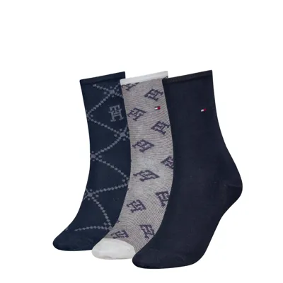 Tommy Hilfiger 2-pack dames sokken - Monogram - Giftbox - Katoenen dames kousen