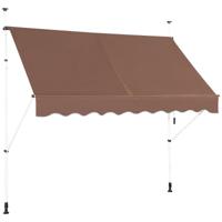 250 cm Brede Klemmmarkies Zonder Boren UV-bestendige Balkonmarkies Hoogteverstelbare Markies Koffie