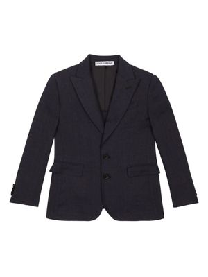 Dolce & Gabbana Kids blazer à simple boutonnage - Bleu