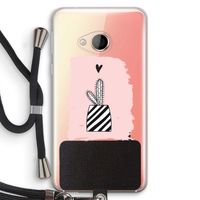 Zwart-wit cactus: HTC U Play Transparant Hoesje met koord