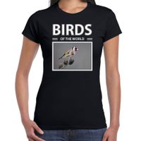 Putters t-shirt met dieren foto birds of the world zwart voor dames