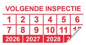 Keuringssticker volgende inspectie rechthoek 50 x 25 mm - 100 stuks (op rol)