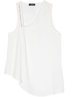 LIU JO blouse sans manches à ornements en cristal - Blanc