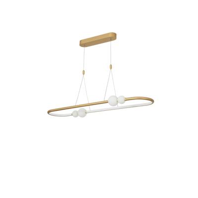Lyora HanglampCelia goud met wit ovaal - 9820602