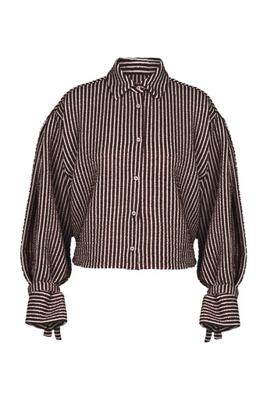 Ivara structure blouse - espresso/ecru - 13569