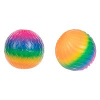 Toi-Toys Fun textuurknijpbal regenboog ribbels foam, 7cm Toi-Toys Fun textuurknijpbal regenboog ribbels foam, 7cm