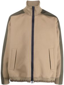 sacai high-neck zip-up jacket - Tons neutres