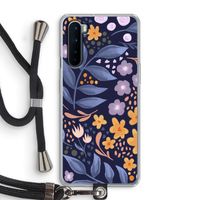 Flowers with blue leaves: OnePlus Nord Transparant Hoesje met koord