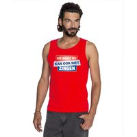 Tanktop / mouwloos Kan ook niet zingen shirt rood heren