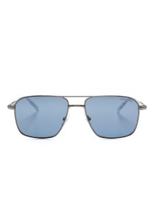 Montblanc lunettes de soleil carrées à double pont - Argent