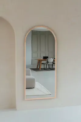 Boogspiegel Hout 180×80 cm - Naturel