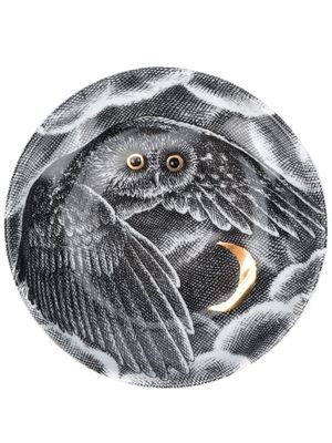 Fornasetti cendrier rond Owl à imprimé graphique - Blanc