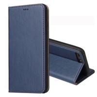 iPhone 7 Plus & 8 Plus horizontaal Dermis structuur PU leren Flip Hoesje met houder, magnetische sluiting en opbergruimte voor pinpassen & geld (blauw