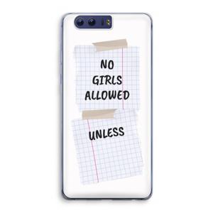 No Girls Allowed Unless: Honor 9 Transparant Hoesje