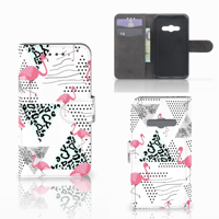 Samsung Galaxy Xcover 3 | Xcover 3 VE | Telefoonhoesje | Met pasjeshouder | Flamingo Triangle