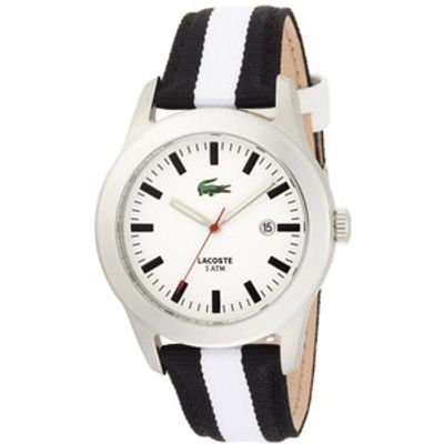 Lacoste horlogeband 2010503 / LC-11-1-14-0177 Leder Multicolor 22mm + zwart stiksel