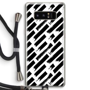 Zwarte vegen: Samsung Galaxy Note 8 Transparant Hoesje met koord
