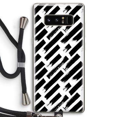 Zwarte vegen: Samsung Galaxy Note 8 Transparant Hoesje met koord