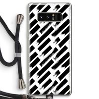 Zwarte vegen: Samsung Galaxy Note 8 Transparant Hoesje met koord