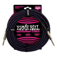 Ernie Ball 6397 Gevlochten Gitaarkabel Violet en Zwart 7.5 Meter