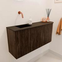 Toiletmeubel Mondiaz Joya | 91.6 cm | Meubelkleur Walnut | Faye wastafel Urban Links | Zonder kraangat(en)