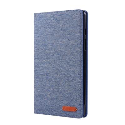 Voor Galaxy tab A 8.0 T290/T295 (2019) doek Teature horizontale Flip PU lederen draagtas met houder & kaartsleuven (Deep Blue)