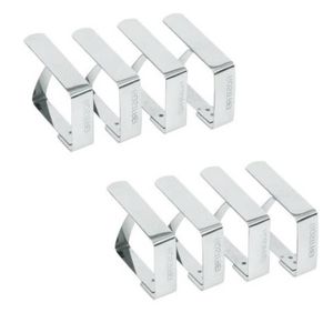 Set van 16x tafelkleed klemmen RVS
