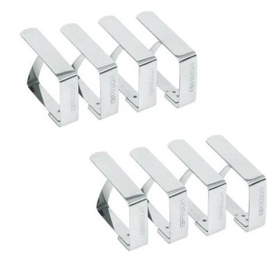 Set van 16x tafelkleed klemmen RVS