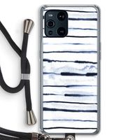 Ink Stripes: Oppo Find X3 Pro Transparant Hoesje met koord