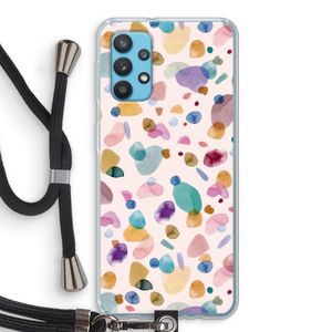 Terrazzo Memphis Pink: Samsung Galaxy A32 4G Transparant Hoesje met koord