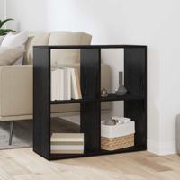 Boekenkast Zwart eiken 69.5 x 29 x 69.5 cm Bewerkt hout