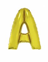 Folieballon goud letter 'A' groot - thumbnail
