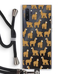 Alpacas: Samsung Galaxy Note 10 Plus Transparant Hoesje met koord