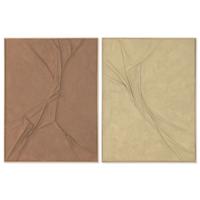 Schilderij Home ESPRIT Mosterd Terra cotta Modern 90 x 4,5 x 120 cm (2 Stuks)