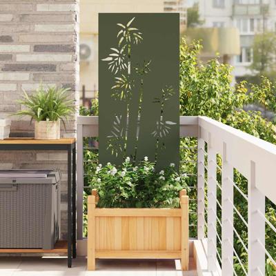 Tuin Privacy Screen Olijfgroen 50 x 140 cm Koudgewalst staal