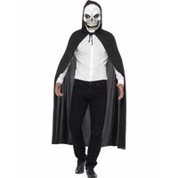 Skelet verkleedkleding cape met masker One size  -