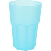 Drinkbekers - 1x stuks - onbreekbaar kunststof - blauw - 480 ml