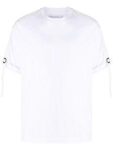 Neil Barrett t-shirt en coton à détails de boucles - Blanc