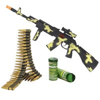 Soldaten/militairen camouflage geweer 59 cm met kogelriem en camouflage schminkstif volwassenent