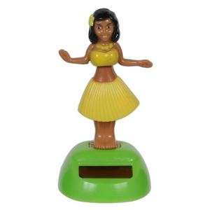 Solar bewegend figuur - dansende dame - geel - kunststof - 10 cm - cadeau