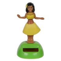 Solar bewegend figuur - dansende dame - geel - kunststof - 10 cm - cadeau Solar bewegend figuur - dansende dame - geel - kunststof - 10 cm - cadeau
