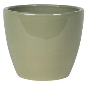 Steege Plantenpot/bloempot - keramiek - mosgroen - glanzend - 18 x 16 cm   -