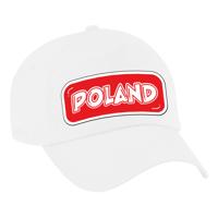 Verkleed feest pet - wit - Polen - landen thema - zonneklep pet - volwassenen