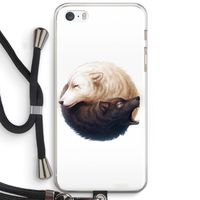 Yin Yang Wolves: iPhone 5 / 5S / SE Transparant Hoesje met koord